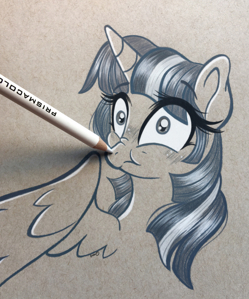 absurd_res alicorn blush boop emberslament equid equine female friendship_is_magic graphite_(artwork) hair hasbro hi_res horn mammal my_little_pony mythological_creature mythological_equine mythology pencil_(artwork) pencil_(object) portrait restricted_palette scrunchy_nose solo traditional_media_(artwork) twilight_sparkle_(mlp) wide_eyed wings