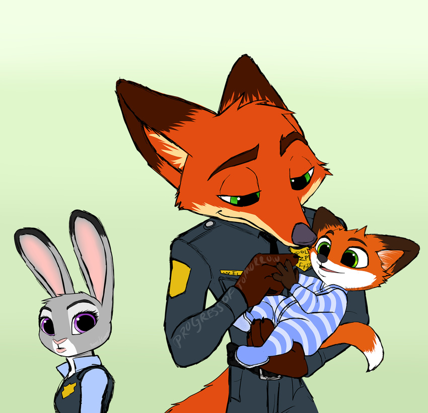 2016 anthro better_version_at_source canid canine disney fan_character female fox group hi_res judy_hopps lagomorph leporid male mammal nick_wilde progressoftomorrow rabbit young zootopia