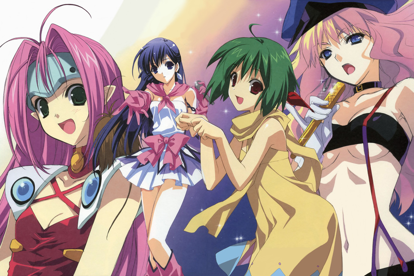 lynn_minmay macross macross_7 macross_frontier mylene_flare_jenius ranka_lee sheryl_nome suzuhira_hiro under_boob