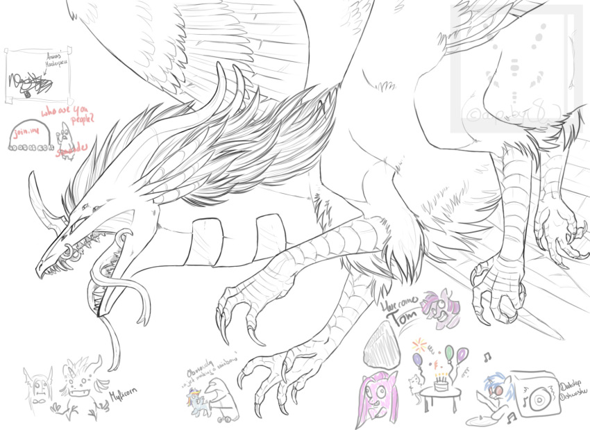 aircraft airplane ambiguous_gender appliance dragon earth_pony equid equine feathered_wings feathers female feral flying friendship_is_magic fur group hasbro hexapodal hi_res horse jet laundry_machine male mammal mane monochrome monster my_little_pony myfi mythological_creature mythological_equine mythological_scalie mythology nickelodeon party patrick_star pegasus pinkamena_(mlp) pinkie_pie_(mlp) pony rainbow rainbow_dash_(mlp) scalie simander sketch speaker spongebob_squarepants tom_(disambiguation) twilight_sparkle_(mlp) vehicle washing_machine what wings