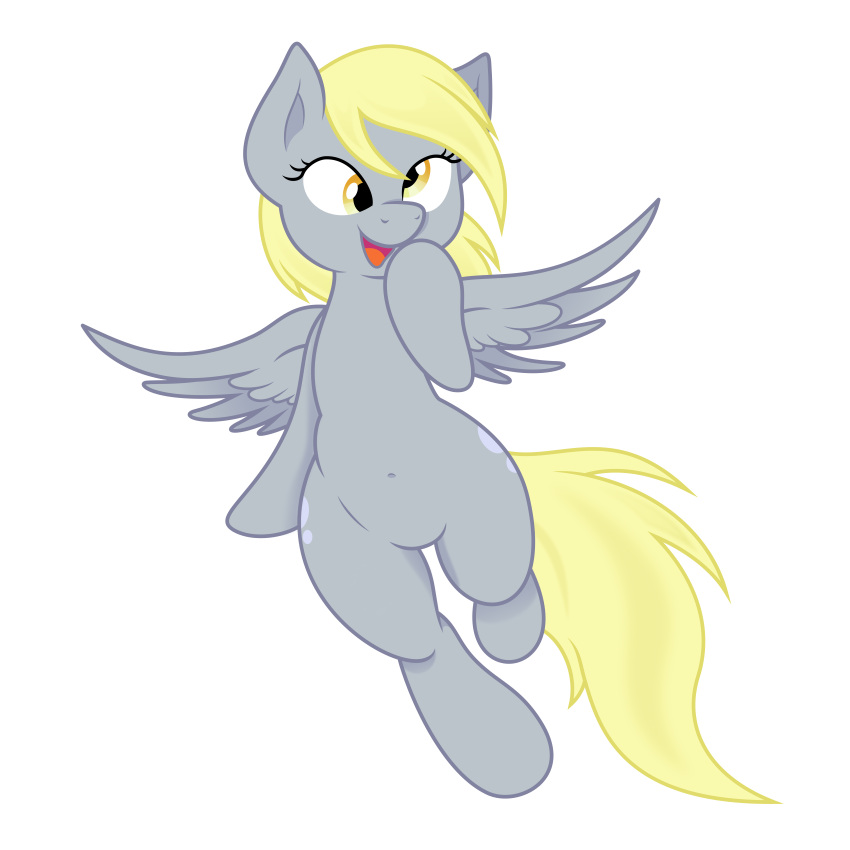 1:1 absurd_res alpha_channel derpy_hooves equid equine feathered_wings feathers female feral friendship_is_magic grey_body grey_feathers hasbro hi_res mamandil mammal my_little_pony mythological_creature mythological_equine mythology navel pegasus simple_background solo transparent_background wings