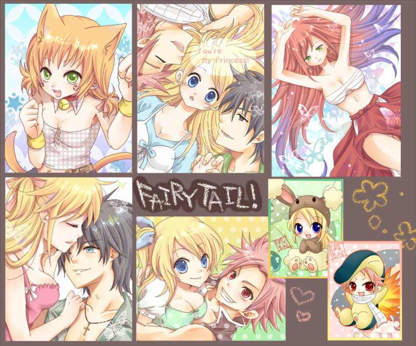 black_eyes black_hair blonde_hair brown_eyes buneary cyndaquil erza_scarlet fairy_tail gray_fullbuster lopunny lucy_heartfilia lucy_heartphilia millianna morizuki_yuma natsu_dragneel natus_dragneel pink_hair pokemon red_eyes red_hair scarlet tageme