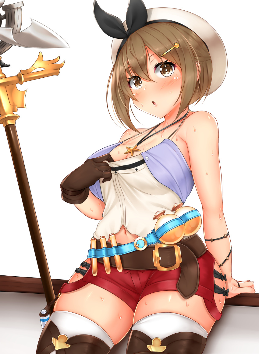 atelier_ryza cleavage reisalin_stout thighhighs tokoya weapon wet