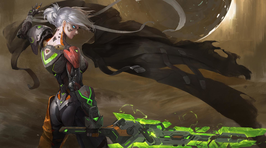 ass female highres league_of_legends mu_ye_jun riven_(league_of_legends) solo sword