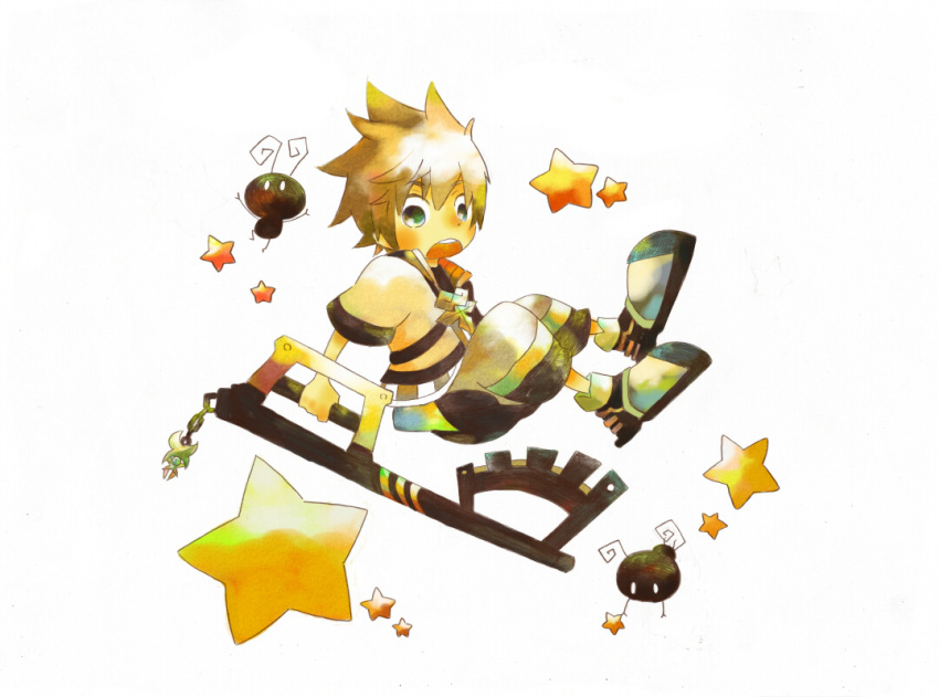 blonde_hair heartless keyblade kingdom_hearts short_hair star ventus