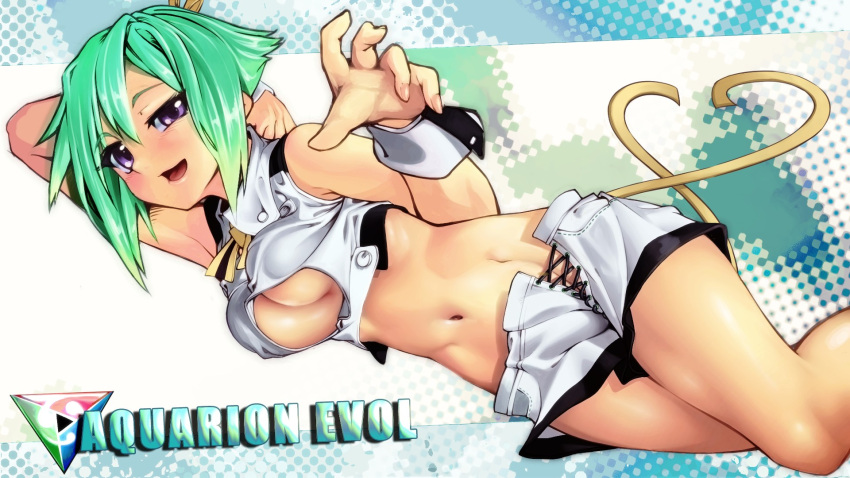 aquarion_(series) aquarion_evol geppewi green_hair highres sinker_(pixiv) solo zessica_wong