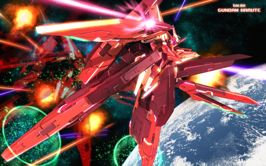 gundam gundam_00 gundam_00_a_wakening_of_the_trailblazer gundam_harute highres light mecha no_humans robot weapon zefai