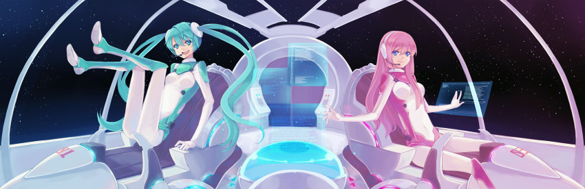 bodysuit hao_(patinnko) hatsune_miku megurine_luka vocaloid