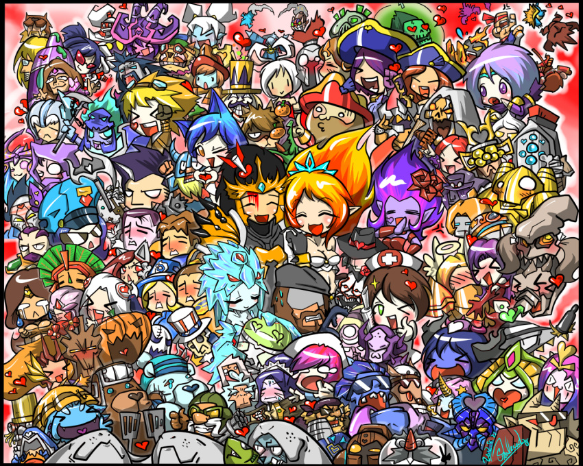 6+boys 6+girls ^_^ absolutely_everyone ahri_(league_of_legends) akali akali_(legacy) amumu anivia annie_(league_of_legends) blitzcrank blush brand_(league_of_legends) caitlyn_(league_of_legends) cassiopeia_(league_of_legends) chibi cho'gath closed_eyes commentary_request corki darius_(league_of_legends) diana_(league_of_legends) dr._mundo draven ear_protection evelynn_(league_of_legends) everyone ezreal fiora_(league_of_legends) fizz_(league_of_legends) forehead_protector galio gangplank_(league_of_legends) garen_(league_of_legends) gragas graves_(league_of_legends) heart heart-shaped_eyes hecarim heimerdinger irelia janna_(league_of_legends) jarvan_iv_(league_of_legends) jax_(league_of_legends) jayce_(league_of_legends) karthus kassadin katarina_(league_of_legends) kayle_(league_of_legends) kennen kissing kog'maw league_of_legends leblanc_(league_of_legends) lee_sin leona_(league_of_legends) lulu_(league_of_legends) lux_(league_of_legends) malphite malzahar maokai master_yi maxeggq miss_fortune_(league_of_legends) mordekaiser morgana_(league_of_legends) multiple_boys multiple_girls nasus nautilus_(league_of_legends) nidalee nocturne_(league_of_legends) nunu_(league_of_legends) object_on_head olaf_(league_of_legends) orianna_(league_of_legends) pantheon_(league_of_legends) panties panties_on_head poppy_(league_of_legends) rammus rengar riven_(league_of_legends) rumble_(league_of_legends) ryze sejuani shen_(league_of_legends) shyvana singed sion_(league_of_legends) sivir soraka_(league_of_legends) swain_(league_of_legends) swain_(legacy) syndra taric teemo tibbers tristana trundle twisted_fate twitch_(league_of_legends) udyr underwear urf urgot varus vayne_(league_of_legends) veigar viktor_(league_of_legends) vladimir_(league_of_legends) volibear warwick willump wukong_(league_of_legends) xin_zhao yordle ziggs