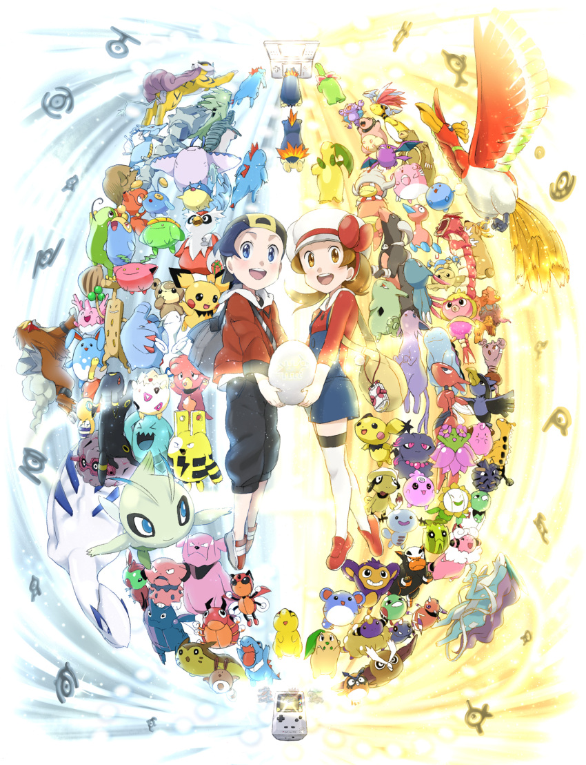 1boy aipom ampharos ariados azumarill backwards_hat bag baseball_cap bayleef bellossom black_hair blissey blue_eyes bow brown_eyes brown_hair cabbie_hat celebi chikorita chinchou cleffa commentary_request corsola crobat croconaw cyndaquil delibird donphan dunsparce egg elekid entei espeon ethan_(pokemon) female feraligatr flaaffy food forked_tail forretress furret game_boy game_boy_(original) game_boy_color girafarig gligar granbull handheld_game_console hat hat_ribbon heracross highres hitmontop ho-oh holding holding_egg holding_food hoothoot hoppip houndoom houndour igglybuff jacket jumpluff kingdra koma_yoichi lanturn larvitar ledian ledyba lugia lyra_(pokemon) magby magcargo mantine mareep marill meganium miltank misdreavus murkrow natu nintendo_ds noctowl octillery overalls phanpy pichu piloswine pineco pokemon pokemon_(creature) pokemon_egg pokemon_hgss politoed porygon2 pupitar quagsire quilava qwilfish raikou remoraid ribbon scizor sentret shoulder_bag shuckle skarmory skiploom slowking slugma smeargle smoochum sneasel snubbull spinarak stantler steelix sudowoodo suicune sunflora sunkern swinub tail teddiursa thighhighs togepi togetic totodile twintails typhlosion tyranitar tyrogue umbreon unown unown_a unown_e unown_f unown_g unown_k unown_m unown_n unown_o unown_r unown_t unown_u unown_y ursaring white_legwear wobbuffet wooper xatu yanma