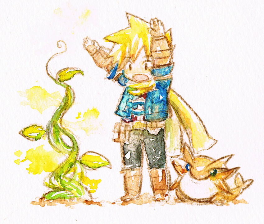 ami ami_(cadenza) blonde_hair golden_sun issac_(golden_sun) male male_focus plant solo