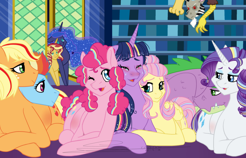 applejack_(mlp) avoid_posting cutie_mark discord_(mlp) dragon equid equine female feral fluttershy_(mlp) friendship_is_magic group hasbro hi_res horn horse mammal mane_six_(mlp) my_little_pony mythological_creature mythological_equine mythological_scalie mythology pegasus pinkie_pie_(mlp) princess_luna_(mlp) rainbow_dash_(mlp) rarity_(mlp) scalie spike_(mlp) tejedora713joker twilight_sparkle_(mlp) unicorn wings