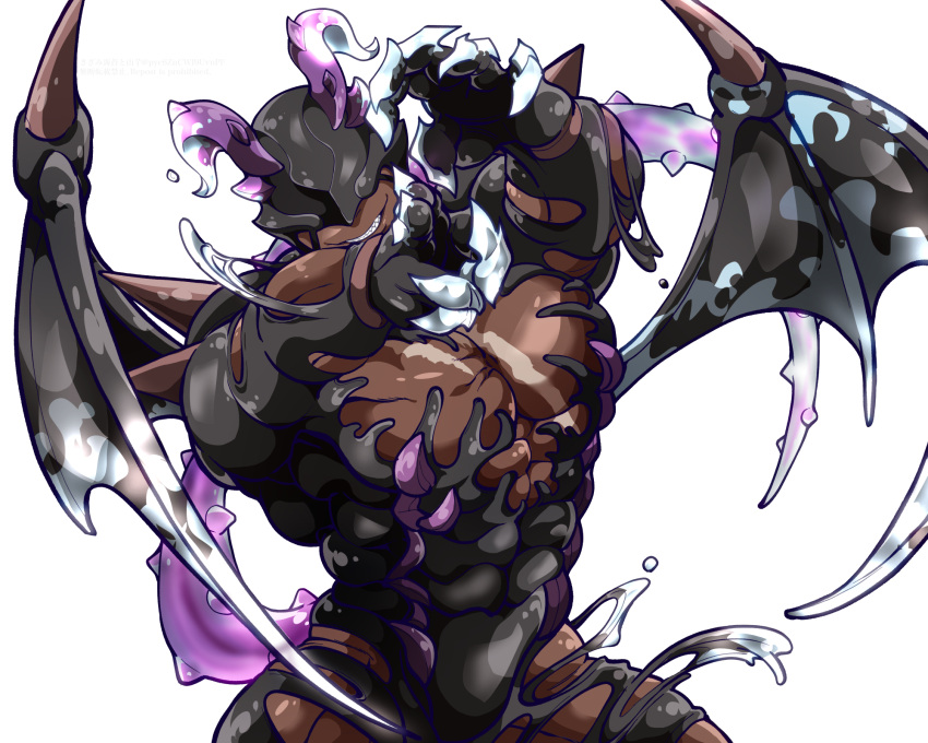 5:4 abs hi_res lifewonders liquid_latex looking_at_viewer male membrane_(anatomy) membranous_wings monster muscular muscular_male nightgaunt obliques pecs pyc6zncwf9uvnpf simple_background solo tentacle tokyo_afterschool_summoners white_background wings