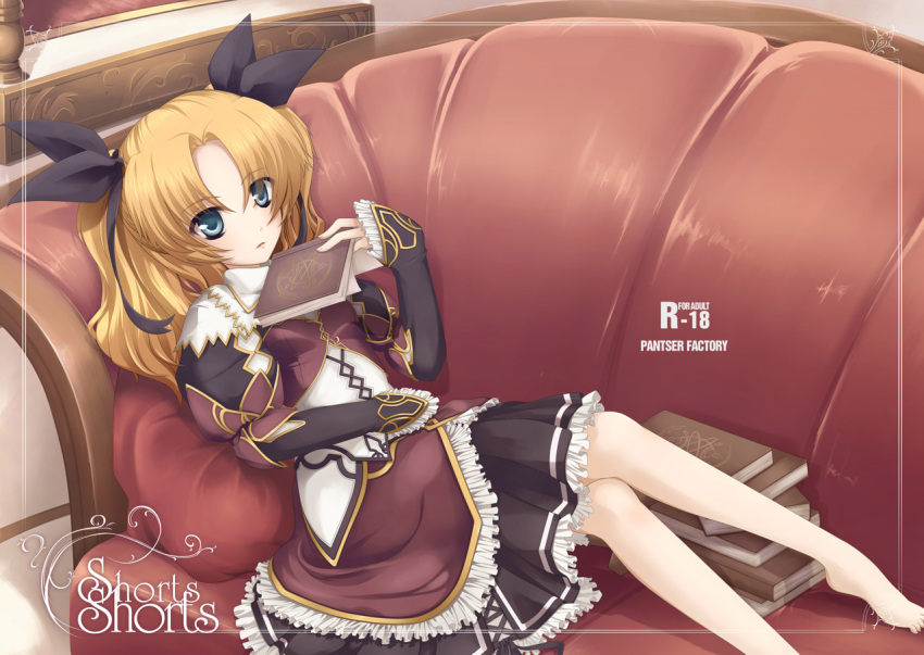 atelier_(series) barefoot book commentary_request female itsuki_(spitbreak) liliane_vehlendorf mana_khemia_(series) mana_khemia_2 photoshop_(medium) ribbon sitting solo