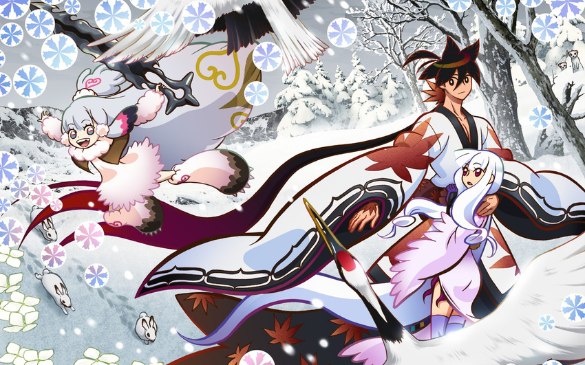 itezora_konayuki katanagatari snow thighhighs togame yasuri_shichika