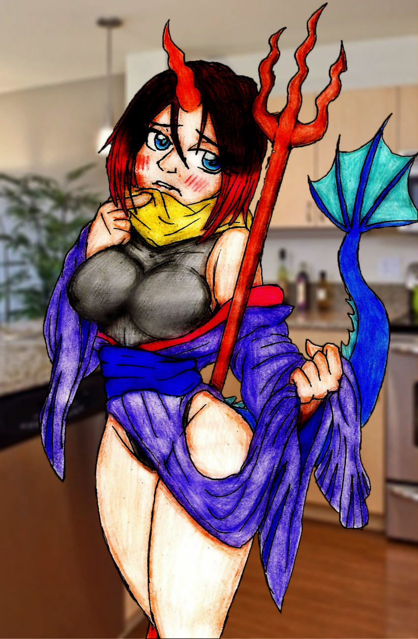 absurd_res animal_humanoid aquatic_dragon aquatic_dragon_humanoid blue_eyes bluewolfavenger breasts dragon dragon_humanoid elma_(dragon_maid) female hi_res horn humanoid marine marine_humanoid miss_kobayashi's_dragon_maid monster_girl_(genre) mythological_creature mythological_scalie mythology photoshop scalie simple_background solo third-party_edit