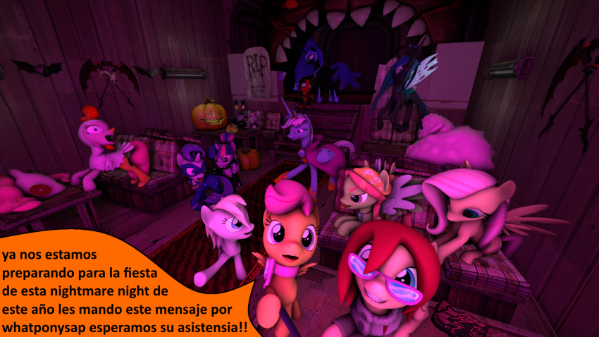 16:9 alicorn arthropod aryanne_(character) book changeling deadpool decapitation elsa equid equine fan_character fluffle_puff fluttershy_(mlp) food friendship_is_magic fruit halloween hasbro hi_res holidays horn horse living_machine machine mammal marvel melee_weapon my_little_pony mythological_creature mythological_equine mythology nightmare_moon_(mlp) pegasus pinkie_pie_(mlp) plant polearm pony princessmilkshake pumpkin queen_chrysalis_(mlp) rarity_(mlp) scootaloo_(mlp) scythe sweetie_bot text translated tree_hugger_(mlp) twilight_sparkle_(mlp) unicorn weapon widescreen wings