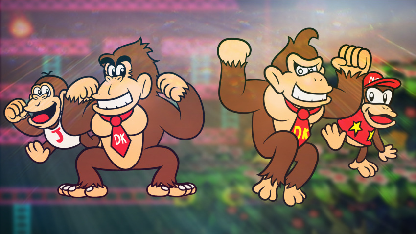 16:9 ape black_eyes bottomless brown_body brown_fur clothed clothing diddy_kong donkey_kong_(character) donkey_kong_(series) donkey_kong_jr. duo english_text father_(lore) father_and_child_(lore) father_and_son_(lore) flexing fur haplorhine hat headgear headwear hi_res male mammal monkey multiple_images muscular muscular_male necktie nephew_(lore) nintendo open_mouth parent_(lore) parent_and_child_(lore) parent_and_son_(lore) pecs primate quickestmario screencap screencap_background smile son_(lore) text text_on_clothing text_on_hat text_on_headwear text_on_necktie uncle_(lore) uncle_and_nephew_(lore) widescreen