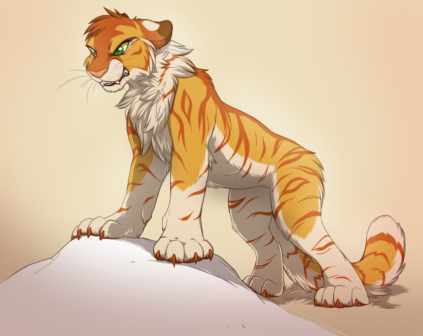 2015 angry avoid_posting felid feral fur keihound mammal pantherine simple_background solo stripes tiger