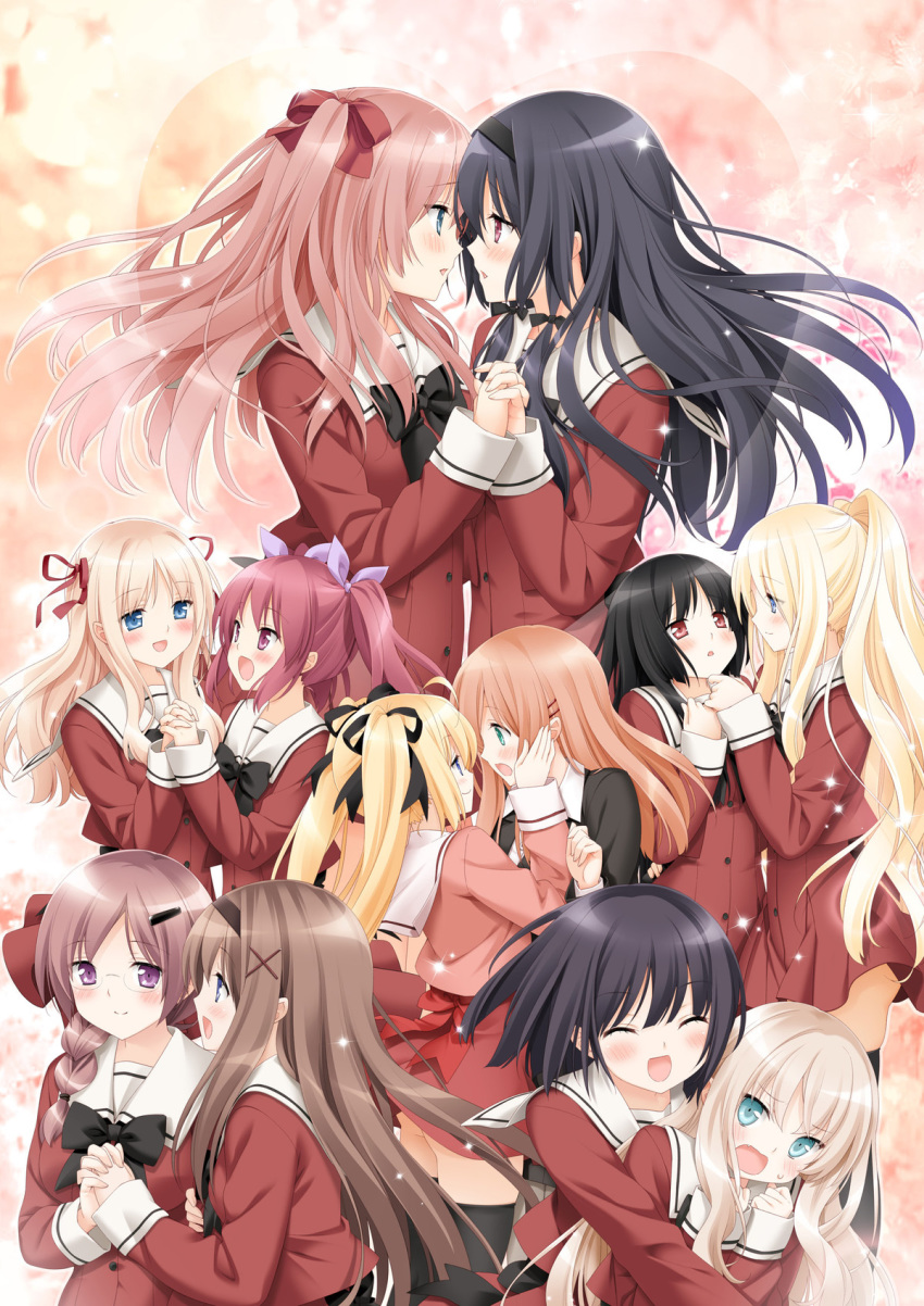 ayase_miya azumi_risa houraisen_runa kawamura_reo kirishima_shizuku kitajima_kaede kitajima_sara matsubara_yuna oda_nanami peco sawaguchi_mai seifuku shitogi_elis sono_hanabira_ni_kuchizuke_wo suminoe_takako yuri