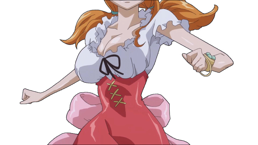 animation big_breasts breasts cleavage jiggle nami one_piece running