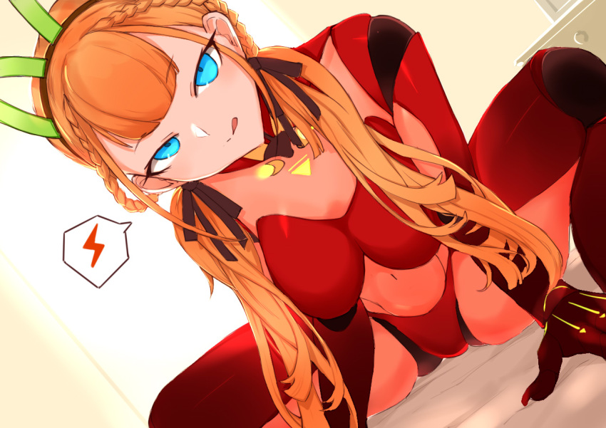 andou_inari andou_inari_official animal_ears blue_eyes choumi_wuti_(xueye_fanmang_zhong) commentary_request female fox_ears joints long_hair looking_at_viewer nijisanji nude orange_hair robot robot_joints solo virtual_youtuber virtuareal