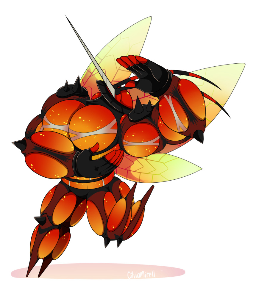 bad_id bad_tumblr_id buzzwole cilvia_mirell commentary commission derivative_work english_commentary full_body highres no_humans pokemon pokemon_(creature) pose simple_background solo spongebob_squarepants_(series) white_background