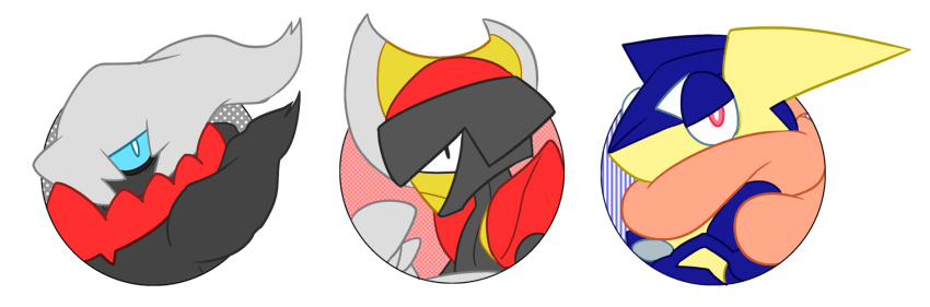 2016 ambiguous_gender bisharp darkrai generation_4_pokemon generation_5_pokemon generation_6_pokemon greninja group hi_res kageyama legendary_pokemon nintendo pokemon pokemon_(species) simple_background white_background