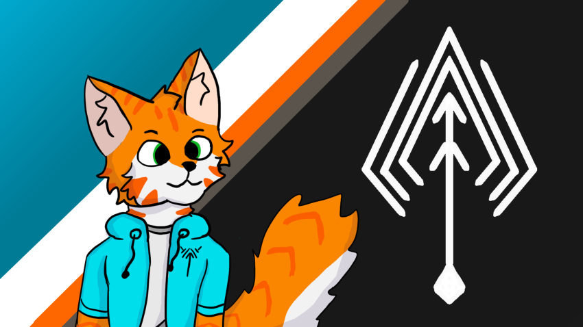 16:9 abys_171 anthro domestic_cat felid feline felis fur green_eyes hi_res male mammal orange orange_body orange_fur safe_(disambiguation) solo widescreen