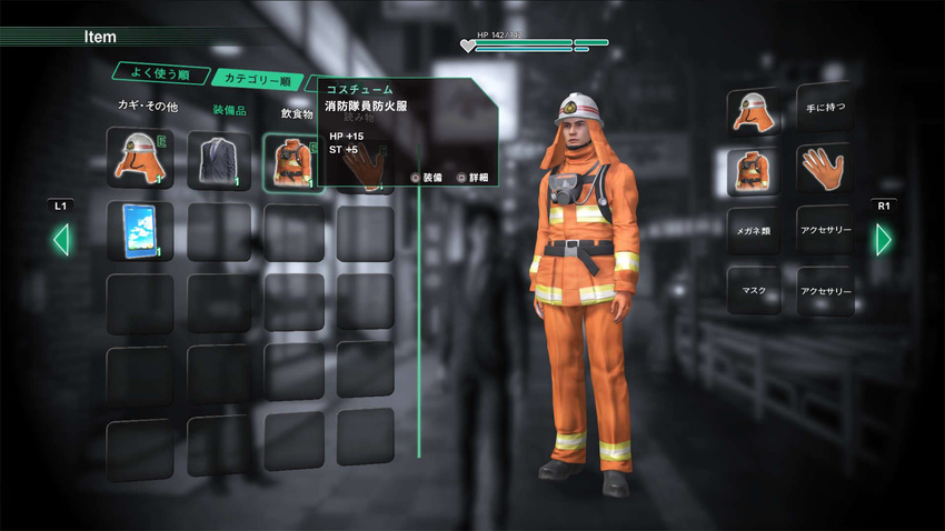 1boy alternate_costume city_shrouded_in_shadow firemen gas_mask gloves granzella helmet ken_misaki mask