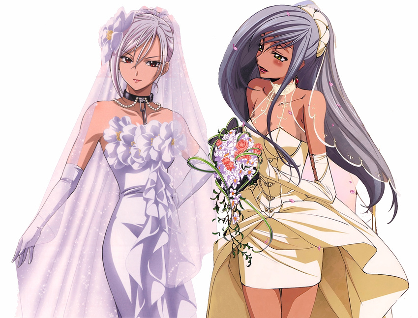 akashiya_moka code_geass inner_moka photoshop rosario_+_vampire viletta_nu wedding_dress