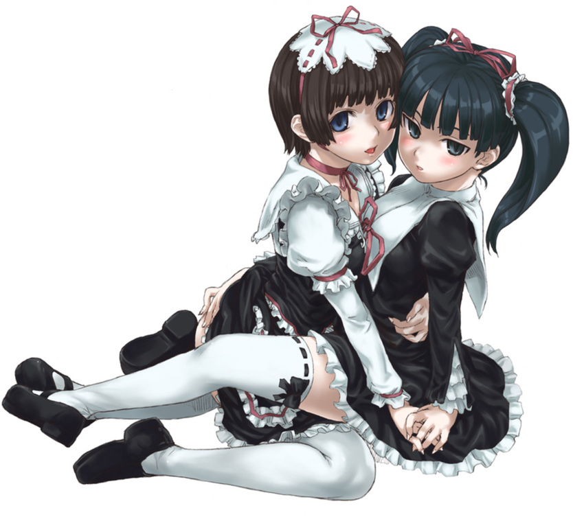 asanagi coyote_ragtime_show lolita_fashion thigh-highs yuri