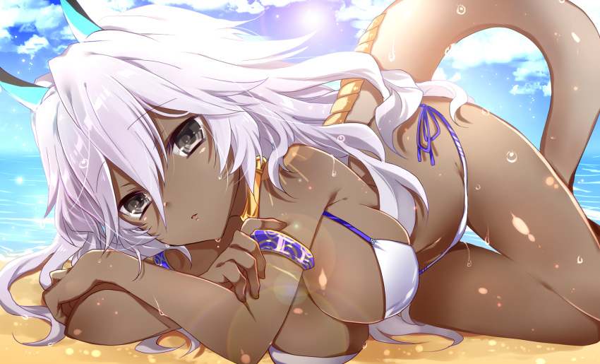 arjuna_alter bikini dark_skin fate/grand_order fate_(series) horns swimsuit tagme_(artist) tail