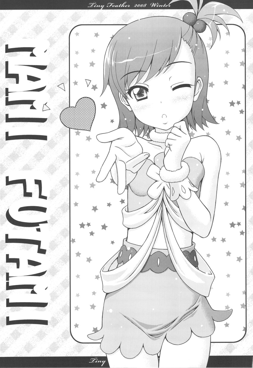 futami_mami monochrome sin-go the_idolm@ster tiny_feather