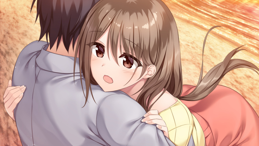 close game_cg hibiki_works hug male oryou re_cation_~melty_healing~ tsubaki_hinako