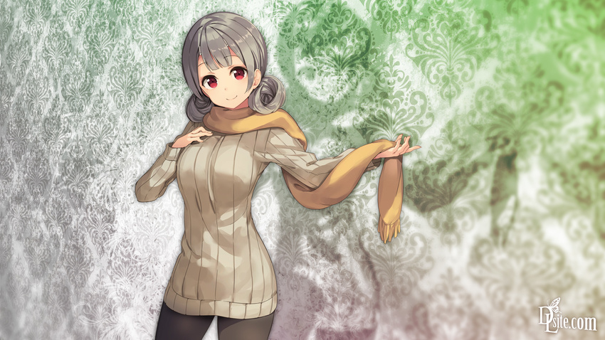 dlsite.com gray_hair original pantyhose paseri red_eyes scarf xi_lily