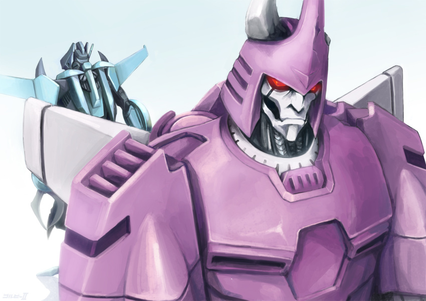 1980s_(style) angry autobot bad_id bad_pixiv_id claws cyclonus decepticon kei_zama mecha no_humans realistic retro_artstyle robot science_fiction the_transformers_(idw) transformers whirl_(transformers) wings