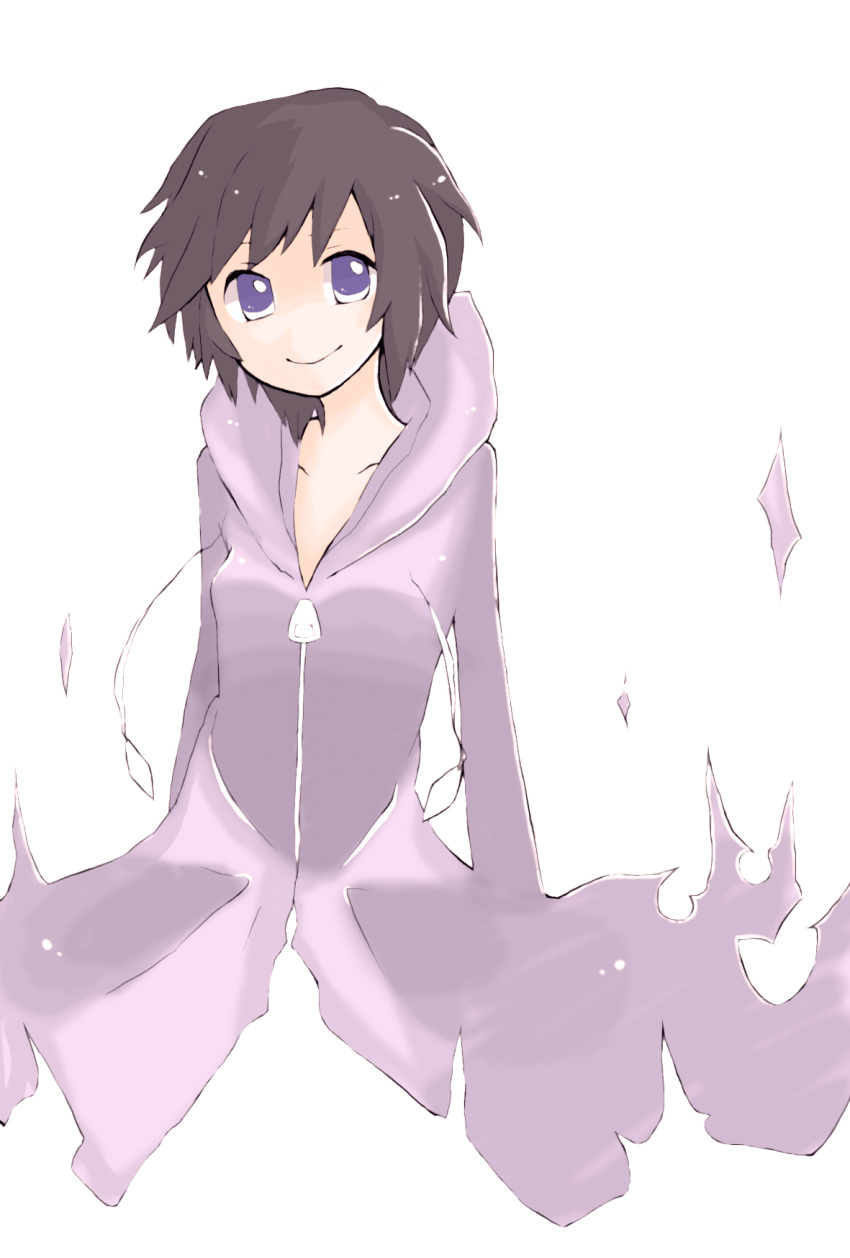 black_hair blue_eyes boots cloak female highres kingdom_hearts kingdom_hearts_358/2_days short_hair simple_background solo xion_(kingdom_hearts)