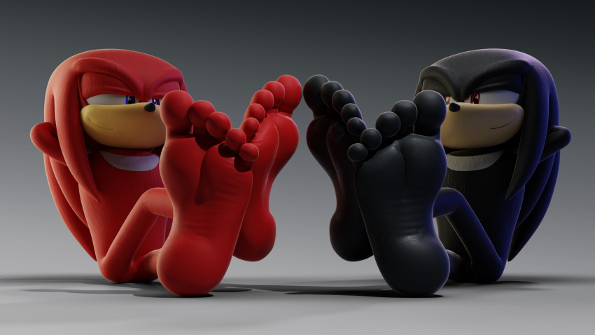 16:9 2020 3d_(artwork) 5_toes anthro big_feet black_body black_fur crossed_legs digital_media_(artwork) duo echidna feet feetymcfoot foot_fetish foot_focus fur hair hands_behind_head hi_res huge_feet humanoid_feet knuckles_the_echidna male male_feet mammal mirrored_pose monotreme plantigrade red_body red_fur sega simple_background sitting sonic_the_hedgehog_(series) spectre_the_echidna symmetry symmetry_(reflectional) toes widescreen