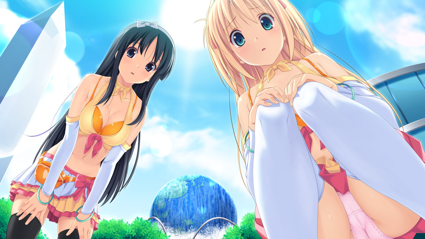 bikini_top cameltoe cleavage fukami_nagisa kagurazaka_namine koutaro pantsu thighhighs tropical_vacation twinkle