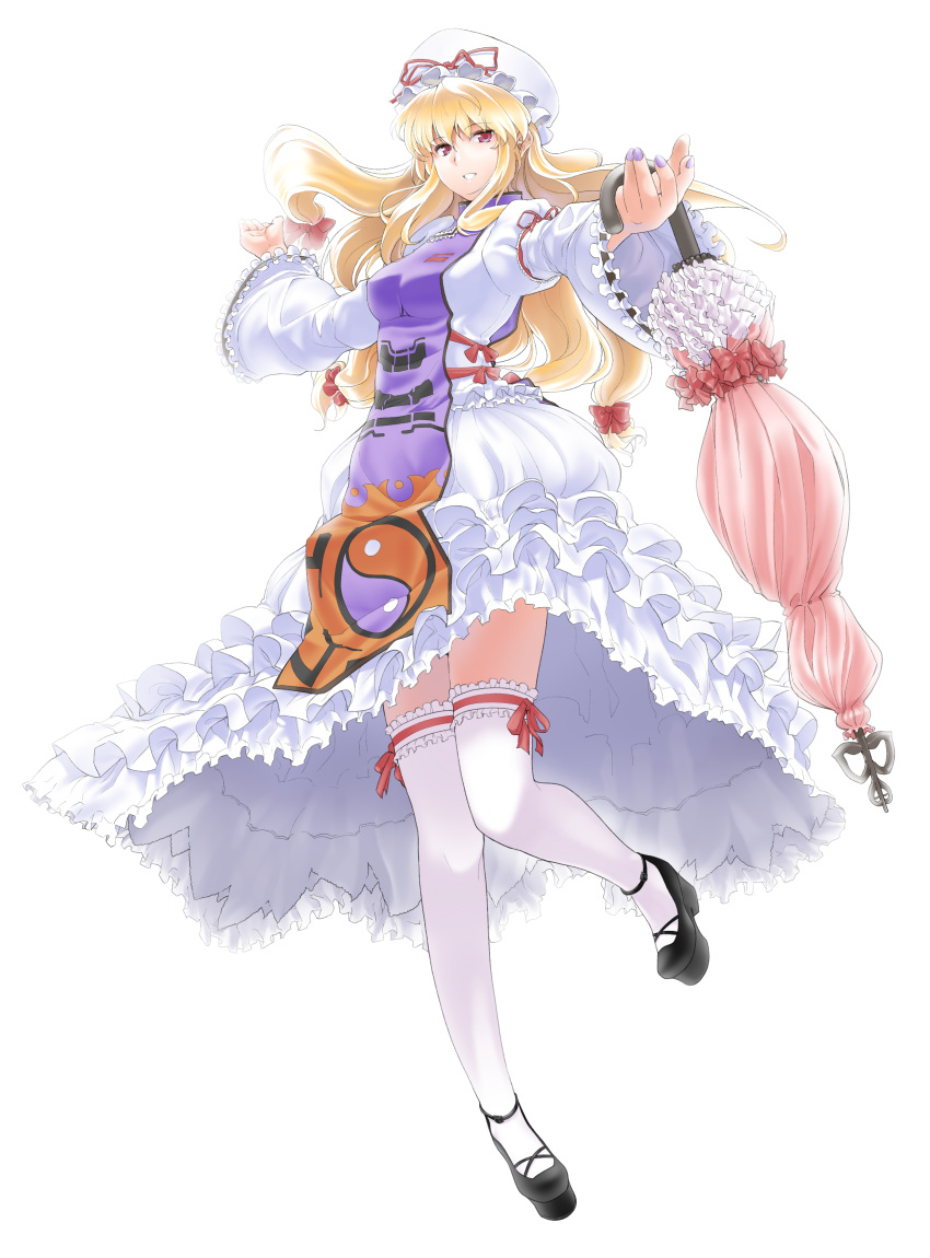 absurdres bad_id bad_pixiv_id female full_body highres solo thighhighs touhou transparent_background yaguchiya_tomoshi yakumo_yukari