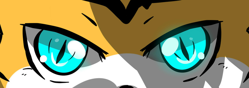 ambiguous_form ambiguous_gender black_body black_fur black_nose blue_eyes close-up eye_shot felid fur glowing glowing_eyes hi_res looking_at_viewer mammal multicolored_body multicolored_fur pantherine pupils slit_pupils solo stare tiger toruu toruu_(character) white_body white_fur yellow_body yellow_fur