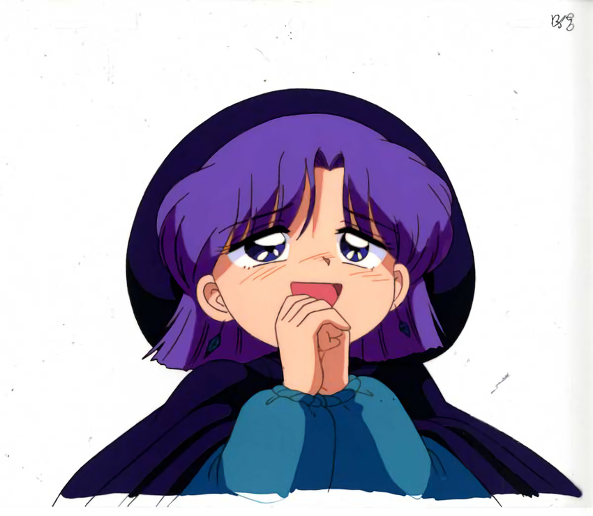 akazukin_chacha hood open_eyes open_mouth purple_hair yakko