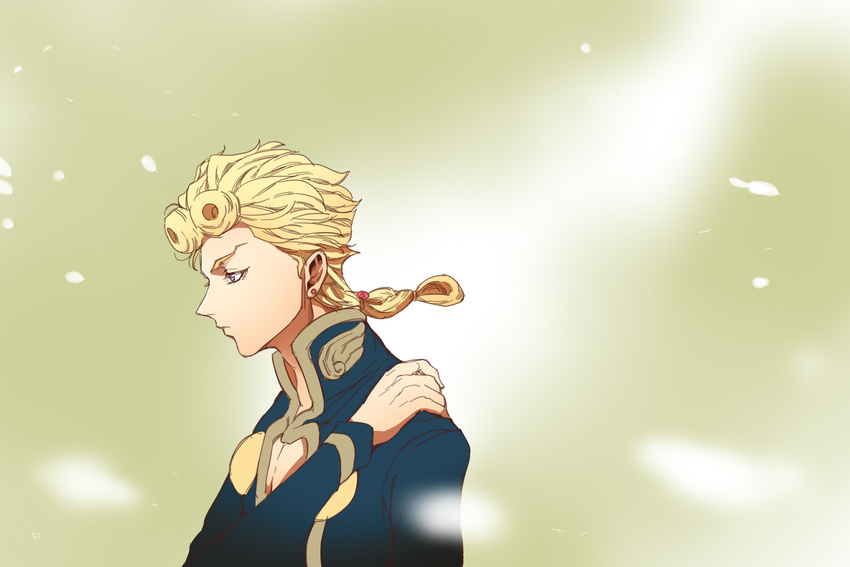 1boy bad_id bad_pixiv_id blonde_hair blue_eyes braid commentary_request giorno_giovanna highres jojo_no_kimyou_na_bouken male_focus solo tazawa_(odamura) vento_aureo