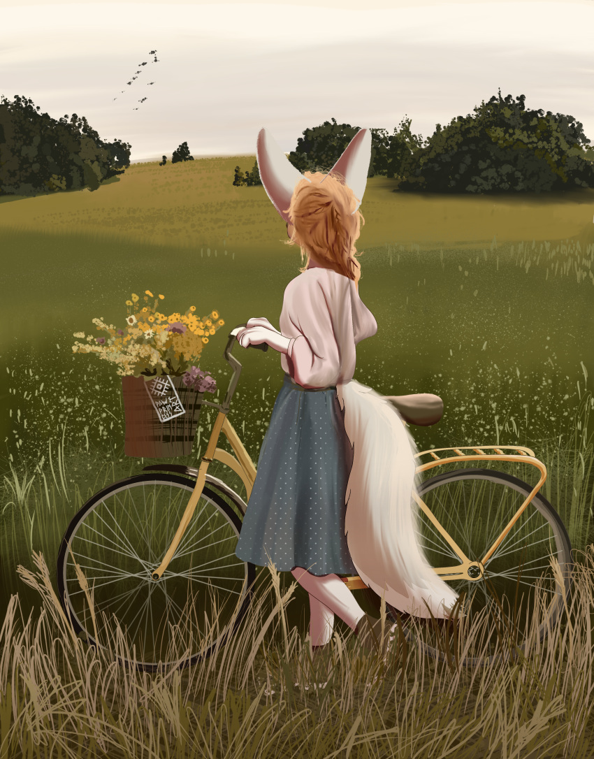 absurd_res bicycle canid canine clothed clothing female fennec_fox fox hi_res mammal nature outside painting pawprincess solo true_fox vehicle wilderness