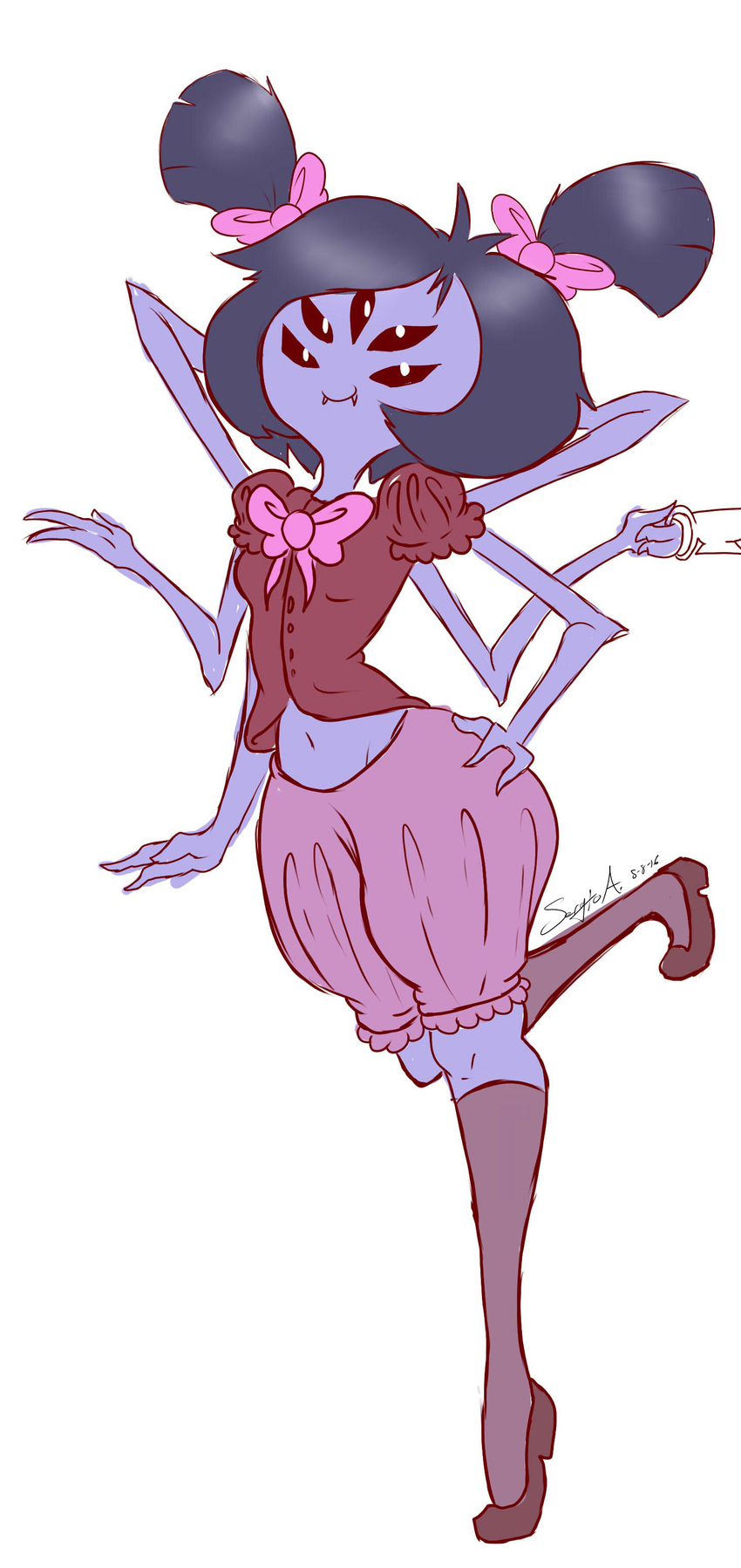 absurd_res anthro arachnid arthropod female hi_res mehdrawings muffet smile solo spider undertale undertale_(series)