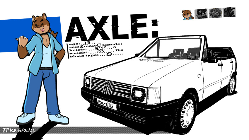 16:9 2022 5_fingers anthro axle_(tricktrashing) belt blue_bottomwear blue_clothing blue_pants blue_shirt blue_topwear bottomwear brown_body brown_fur brown_hair canid canine canis car caviid character_select clothed clothing crazy_taxi domestic_cat domestic_dog dumpling_(tricktrashing) english_text eyebrows felid feline felino felis fingers fur grin guinea_pig hair hi_res male male_focus mammal one_eye_closed open_clothing open_shirt open_topwear pants ponytail procyonid raccoon raised_eyebrow retro_car rodent sega shirt simple_background smile smirk solo stardust_(tricktrashing) tan_body tan_fur tan_inner_ear text tongue tongue_out topwear trick_(tricktrashing) vehicle white_background widescreen wink wristband