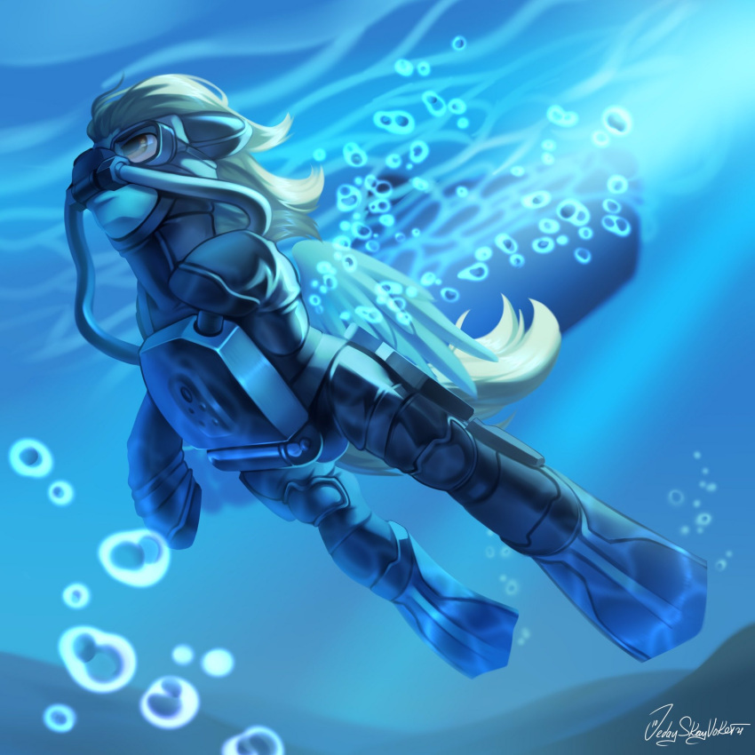 1:1 better_version_at_source bubble diver diving_mask equid equine eyewear fan_character feral goggles hair hasbro hi_res horse jedayskayvoker male mammal marine mask my_little_pony pegasus rebreather scuba scuba_gear sea_glow solo underwater water wetsuit wings