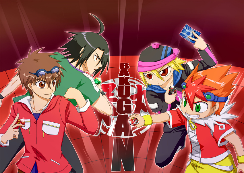 4boys bakugan bakugan_gundalian_invaders bakutech!_bakugan hinode_harubaru kazami_shun kuronashi_raichi kuso_danma multiple_boys