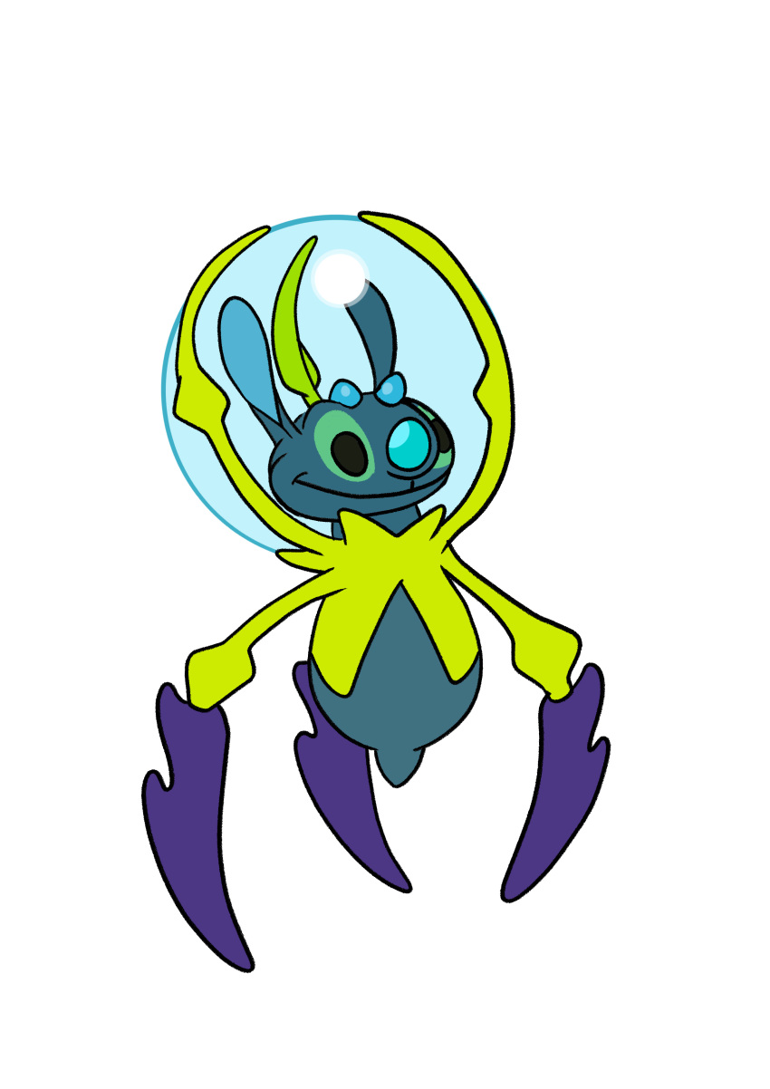 2020 3_legs absurd_res alien ambiguous_gender black_eyes crossover dewpider digital_media_(artwork) disney empty_eyes experiment_(lilo_and_stitch) flat_colors generation_7_pokemon green_body hi_res hybrid lilo_and_stitch nintendo pix_(lilo_and_stitch) pokemon pokemon_(species) simple_background smile solo tombola1993 white_background